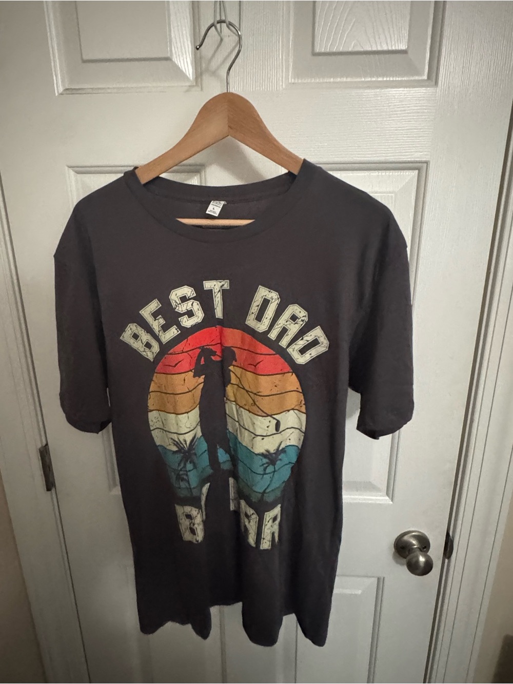 Best Dad By Par Funny Fathers Day Golf Gift For Golfer Sunset Palm T-Shirt NWOT